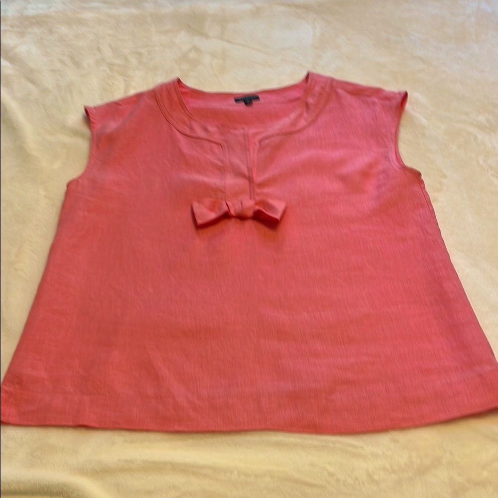 Talbots Peach/Coral  Linen Sleeveless Blouse Size 10